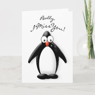 I MISS YOU - PENGUIN COLLECTION - LOVE CARD