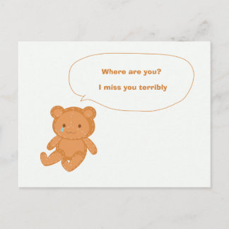 I miss you postcard