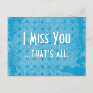 I miss you postcard