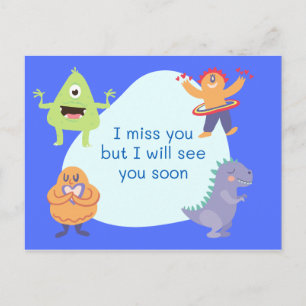 I miss you postcard