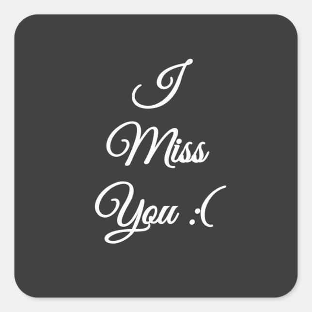 I miss you sad emoji square sticker (Front)