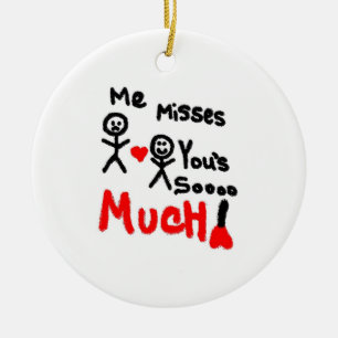 I Miss You So Much Cartoon Ceramic Tree Decoration