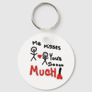I Miss You So Much Cartoon Key Ring