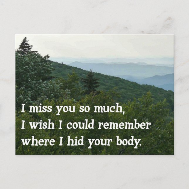 I miss you so much... postcard (Front)