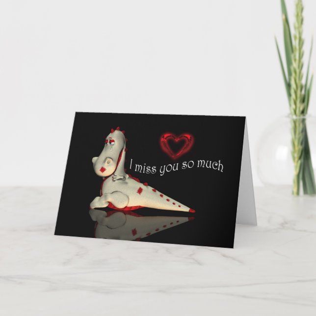 I miss you so much weepy dragon card (Front)