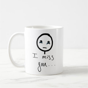 I miss You Stickman sketch, Tears Crying Meme Coffee Mug