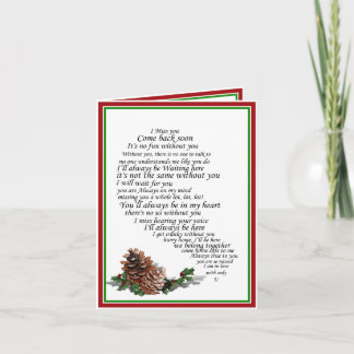 I Miss You Text, too, in Half of Heart Christmas Card
