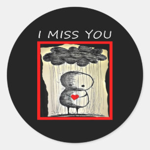 I Miss You Valentine’s Day  Classic Round Sticker