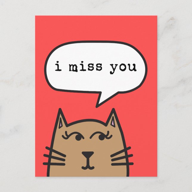 I Miss You with Bae Cat Postcard (Front)