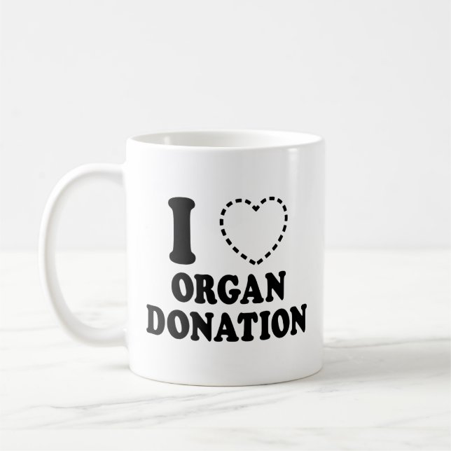 I {MISSING HEART} ORGAN DONATION COFFEE MUG (Left)