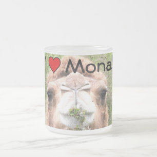 I ♥ Mona! Frosted Glass Coffee Mug