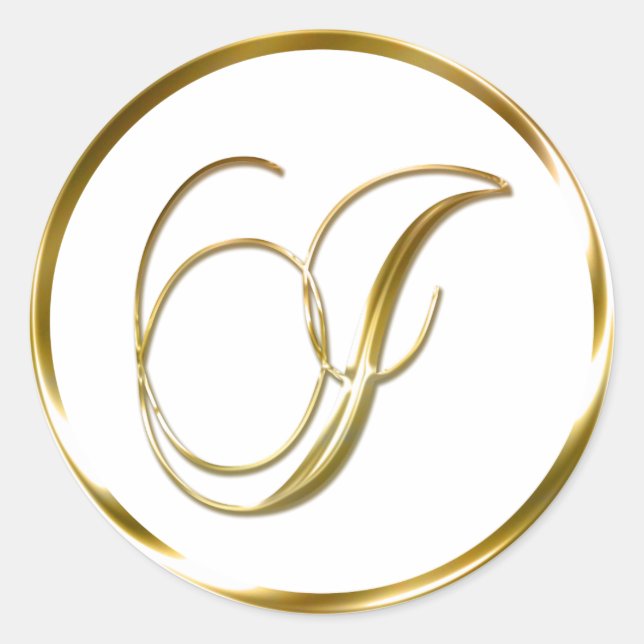 I Monogram Faux Gold Envelope Or Favour Seal (Front)