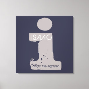 I Monogram Initial Bar Bat Mitzvah Sign-In Board Canvas Print