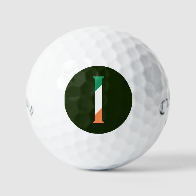 I Monogram overlaid on Irish Flag css gbcnt Golf Balls (Front)