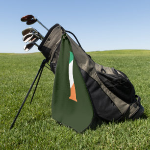 I Monogram overlaid on Irish Flag gtcn Golf Towel