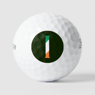 I Monogram overlaid on Irish Flag ssf gbcnt Golf Balls
