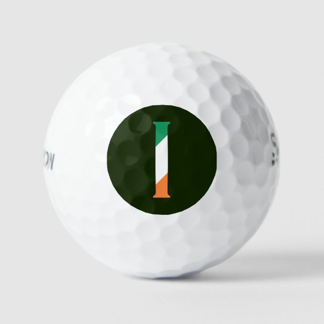 I Monogram overlaid on Irish Flag ssf gbcnt Golf Balls (Front)
