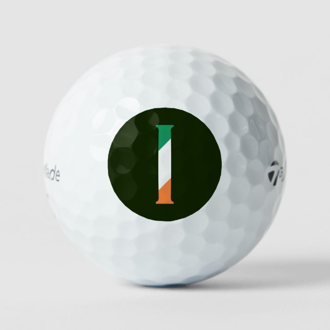 I Monogram overlaid on Irish Flag tmtp5 gbcnt Golf Balls (Front)