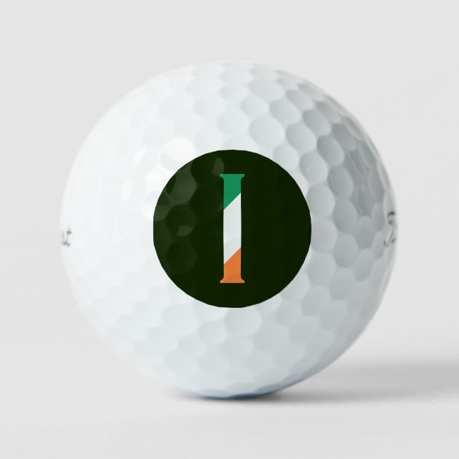 I Monogram overlaid on Irish Flag tpv1 gbcnt Golf Balls (Front)