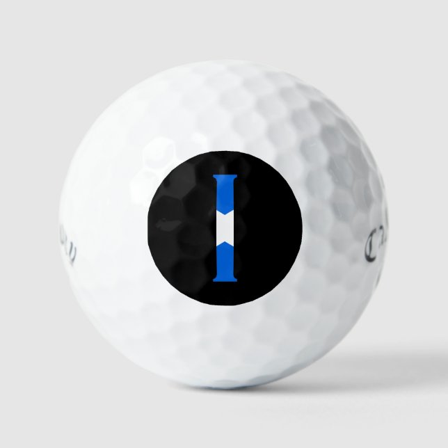 I Monogram overlaid on Scottish Flag css gbcnt Golf Balls (Front)