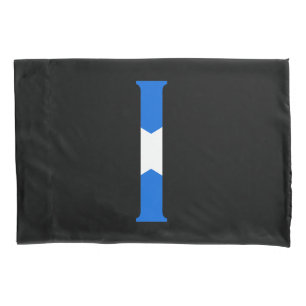 I Monogram overlaid on Scottish Flag pccnt Pillowcase