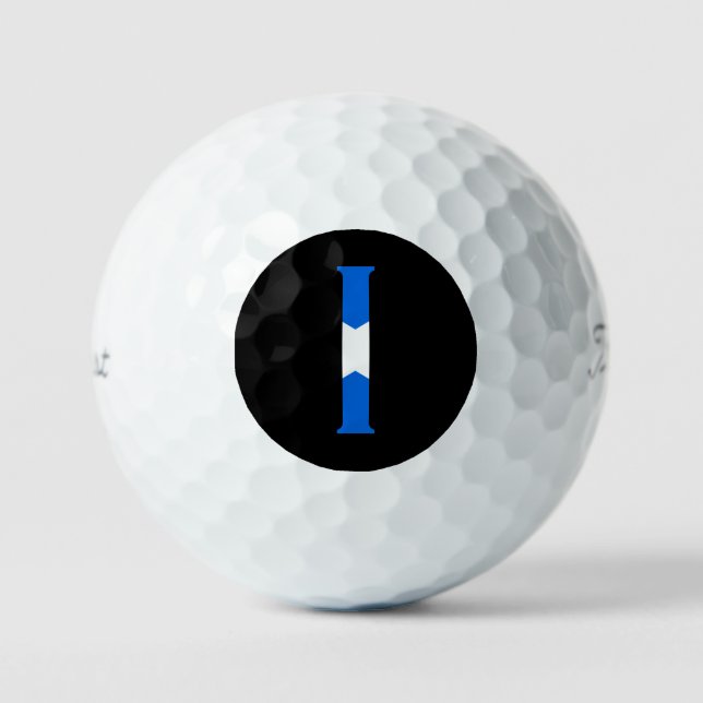I Monogram overlaid on Scottish Flag tpv1 gbcnt Golf Balls (Front)