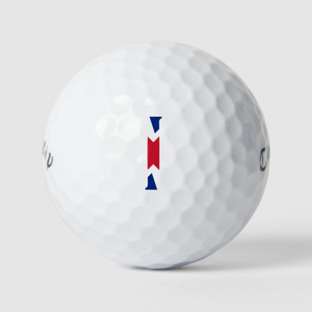 I Monogram overlaid on Union Jack Flag cwb gbcnt Golf Balls (Front)