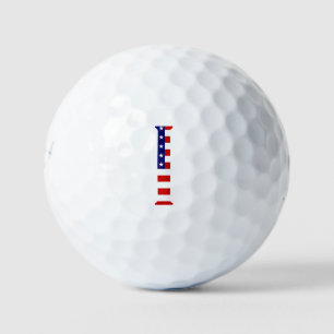 I Monogram overlaid on USA Flag be6 gbcnt Golf Balls