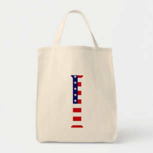 I Monogram overlaid on USA Flag gtcnt Tote Bag
