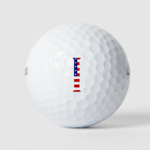I Monogram overlaid on USA Flag wu gbcnt Golf Balls