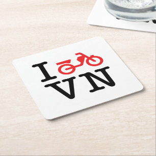 I Motorbike Vietnam Square Paper Coaster