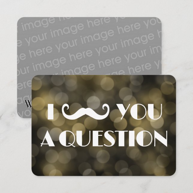 I Moustache You A Question Bokeh Lights Invitation (Front/Back)