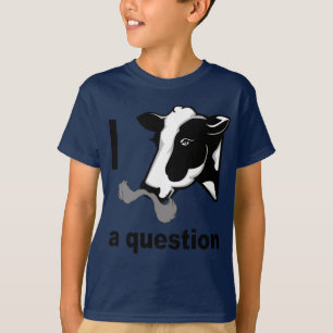 I Moustache You A Question - Cow Humour T-Shirt