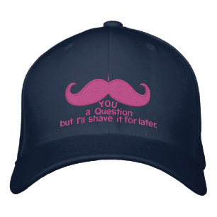 i moustache you a question embroidered hat