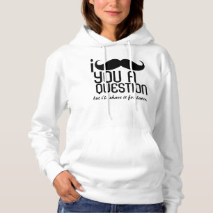 I Moustache You a Question Fleece Pullover Hoodie