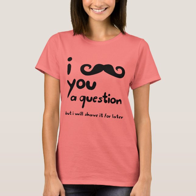 I Moustache You A Question Ladies Ringer Tee (Front)