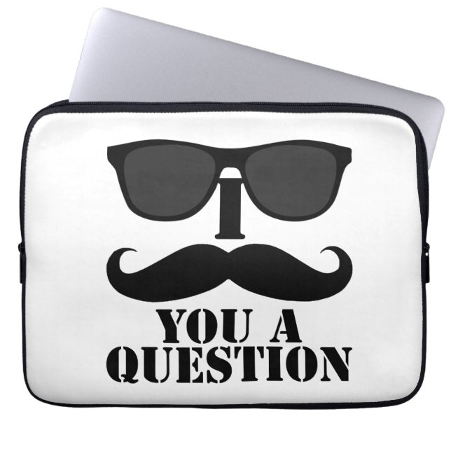 I Moustache You a Question Sunglasses Laptop Sleeve (Front)