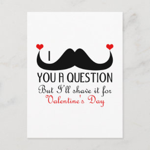 I moustache you a question Valentine's day Holiday Postcard