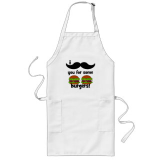 I moustache you for some burgers! long apron