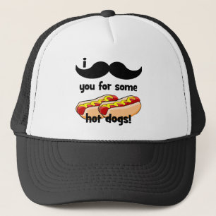 I moustache you for some hot dogs! trucker hat