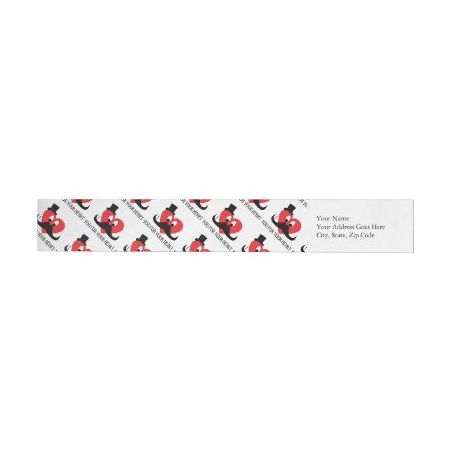 I moustache you for your heart Valentines Day Wraparound Address Label (Individual)
