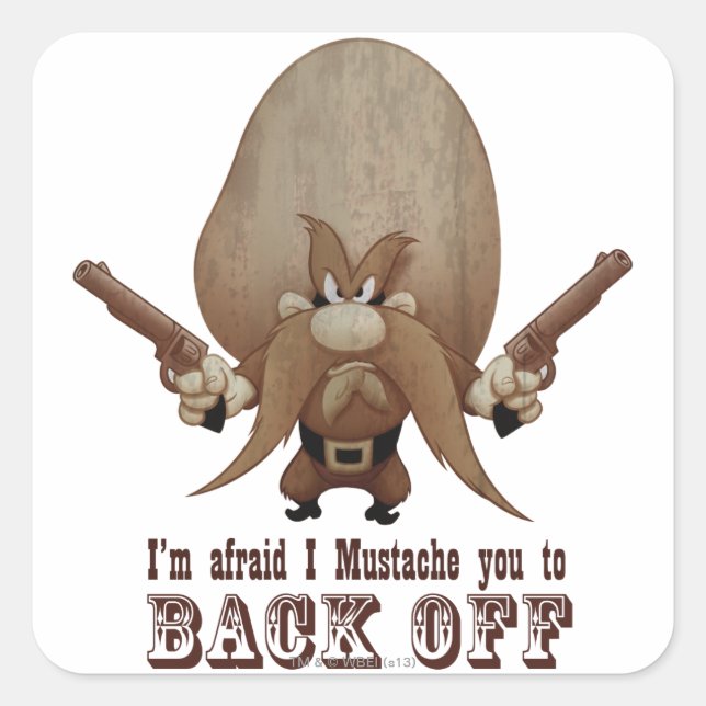 I Moustache You To Back Off Square Sticker (Front)