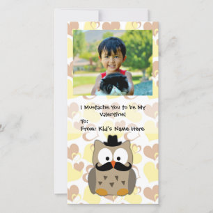 I Moustache You to be My Valentine Kids Holiday Card