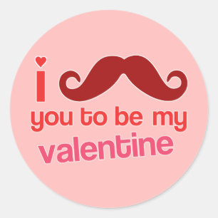 i moustache you to be my valentine sticker