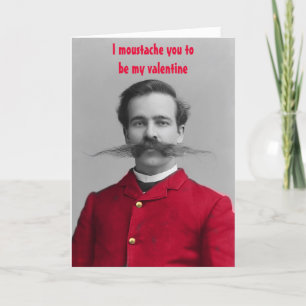 I Moustache You to be My Valentine Thank You Card
