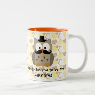I Moustache You to be My Valentine Two-Tone Coffee Mug
