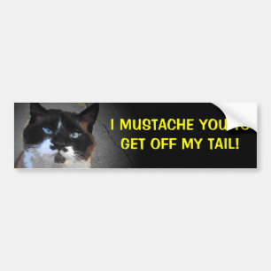 I Moustache You to Get Off My Tail Bumper Sticker