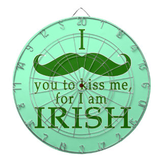 I Moustache You to Kiss Me I'm Irish! Dartboard