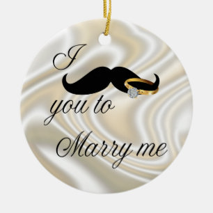 I Moustache you -to Marry Me Ceramic Tree Decoration