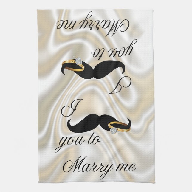 I Moustache you -to Marry Me Tea Towel (Vertical)